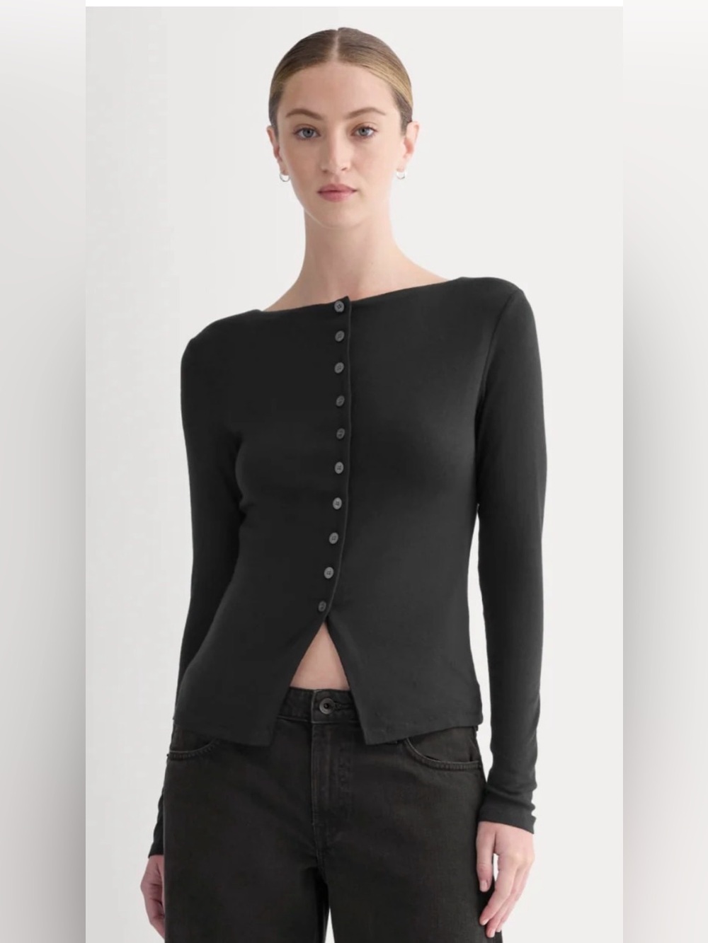 Button-Up Top in Butterluxe - Black